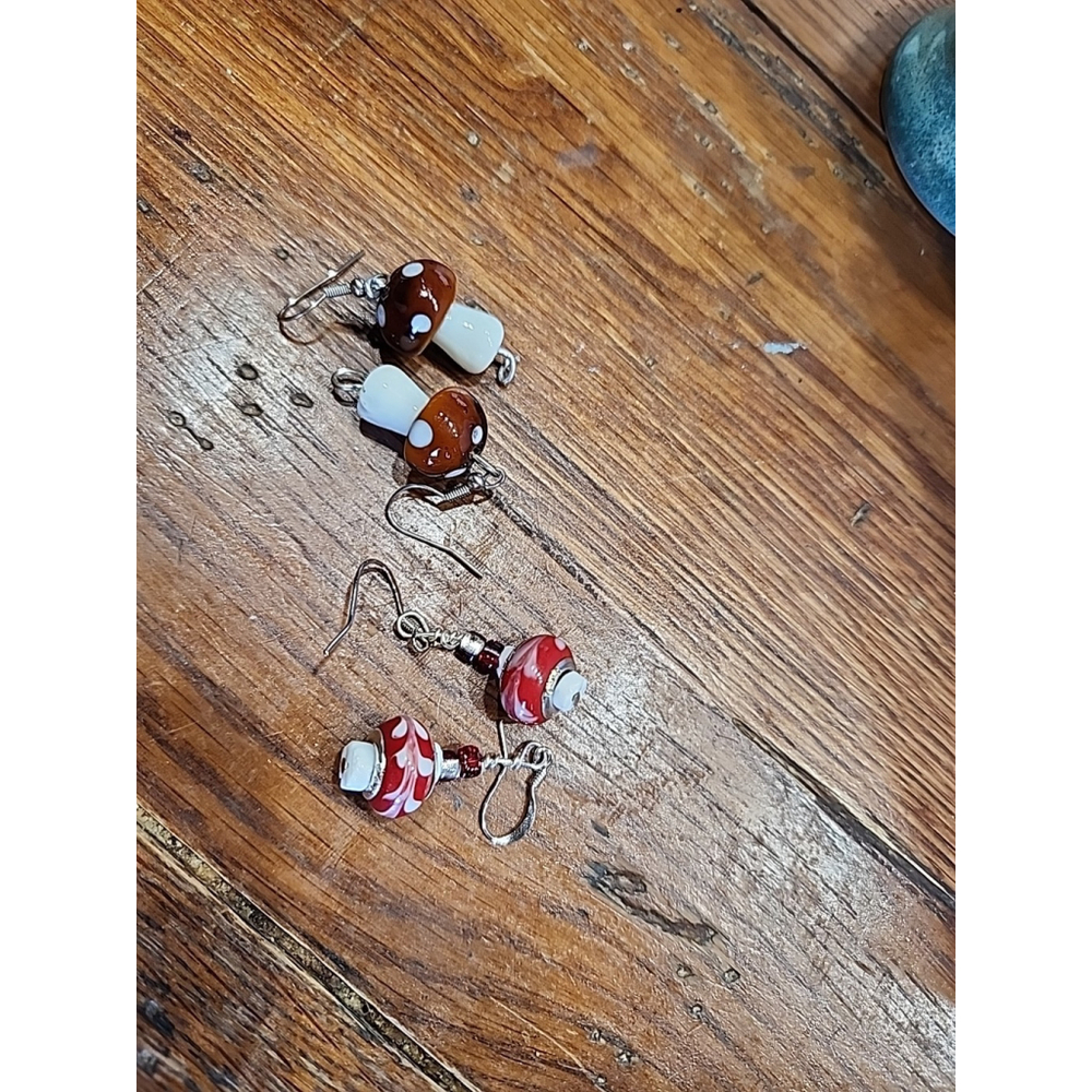 2 Pr. Earrings Silver/Glass